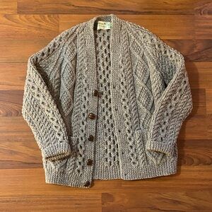 100% Wool Irish Hand Knit Cardigan